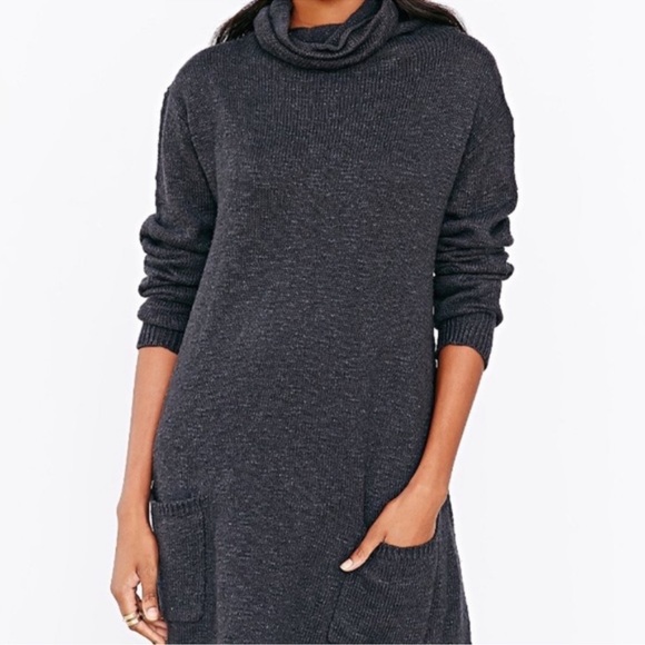 BDG Women's Slub Cowl-Neck Sweater Dress in Grey│Size Small - Picture 7 of 15